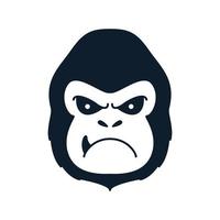 design de ilustração vetorial de logotipo com raiva de cabeça de gorila ou macaco vetor
