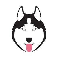 design de ilustração de ícone de vetor de logotipo de husky siberiano cão de cabeça bonitinho moderno