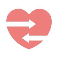amor com mudança de direção compartilhar logotipo símbolo ícone vetor design gráfico ilustração ideia criativa