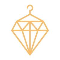 diamante de linhas com ilustração de design gráfico de vetor de ícone de logotipo de cabide
