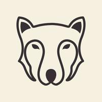 linha cabeça lobo hipster logotipo símbolo ícone vetor design gráfico ilustração ideia criativa