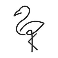 linhas arte pássaro flamingo logotipo símbolo vetor ícone ilustração design gráfico