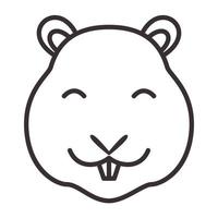 esquilo de cabeça bonito desenhos animados linhas de sorriso logotipo símbolo vetor ícone ilustração design gráfico