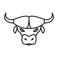 linhas simples design de logotipo de cabeça de bisão vetor ícone símbolo ilustração
