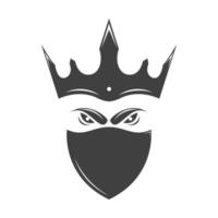 cara de macaco com máscara e design de logotipo de coroa símbolo gráfico vetorial ícone sinal ilustração ideia criativa vetor