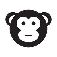 ilustração de design gráfico de vetor de ícone de símbolo de cabeça de macaco de desenho geométrico bonito