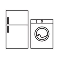 linhas de geladeira e máquina de lavar logotipo vetor símbolo ícone design ilustração