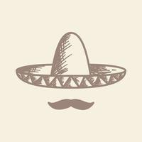 chapéu vintage méxico sumbrero cultura logotipo design vetor ícone símbolo ilustração