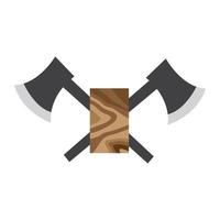 machado cruz vintage com logotipo de madeira símbolo vetor ícone ilustração design gráfico