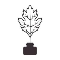 escritor caneta maple leaf logotipo símbolo vetor ícone ilustração design gráfico