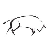 linhas modernas design de ilustração de ícone de vetor de logotipo de touro em negrito