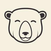 linha cabeça urso sorriso hipster logotipo símbolo ícone vetor design gráfico ilustração ideia criativa