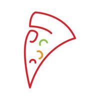 linhas simples comida colorida ou design de logotipo de pizza de fast food ilustração de símbolo de ícone de vetor