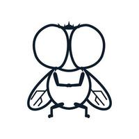 inseto animal voa linha design de ilustração de ícone de vetor de logotipo exclusivo