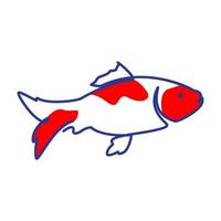 linhas arte abstrata cor koi peixe logotipo design vetor ícone símbolo ilustração