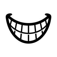 Grande feliz Toothy Cartoon Smile ícone vector