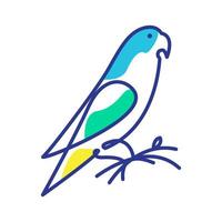 linhas abstratas pássaros coloridos papagaios logotipo vetor símbolo ícone design ilustração