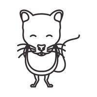 linhas de desenhos animados bonitos ratos logotipo vetor símbolo ícone ilustração design