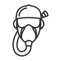 máscara de fumaça cabeça linhas logotipo símbolo vetor ícone ilustração design gráfico
