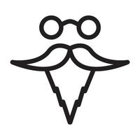 linhas de barba e bigode homem logotipo vetor símbolo ícone design ilustração