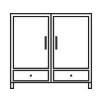 linhas de armário de móveis para casa simples logotipo minimalista símbolo de vetor ilustração de design de ícone