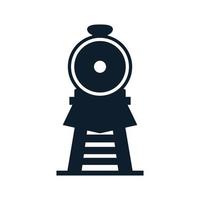 design de ícone de vetor de logotipo frontal de silhueta de trem antigo