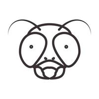 cabeça de animal inseto voa linhas logotipo fofo símbolo vetor ícone ilustração design