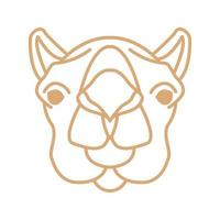 contorno de arte de linha de rosto de cabeça de camelo design de ilustração vetorial de logotipo exclusivo vetor