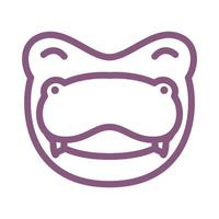 rosto de linha hipopótamo fofo sorriso design de logotipo vetor gráfico símbolo ícone sinal ilustração ideia criativa