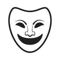 máscara sorriso rosto teatro logotipo símbolo vetor ícone ilustração design