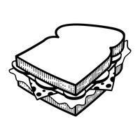 Illlustration de vetor de desenhos animados de sanduíche