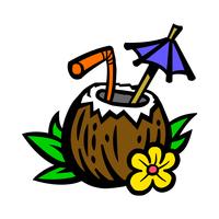 Ilustração de bebida de coco tropical vetor