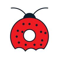 inseto animal com design de ilustração de ícone de vetor de logotipo de donuts