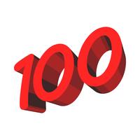 Número 100/100 gráficos de texto na moda legal vetor
