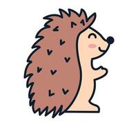 ouriço ou porco-espinho sorriso fofo ilustração em vetor ícone do logotipo dos desenhos animados