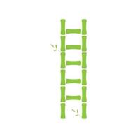 verde tradicional bambu escada logotipo símbolo ícone vetor design gráfico ilustração idéia criativa