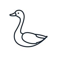 design de ilustração vetorial de logotipo moderno de linha de cisne ou ganso vetor