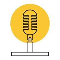 microfone podcast pôr do sol logotipo símbolo ícone vetor ilustração design gráfico