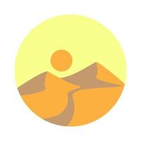 design de ilustração de ícone de vetor de logotipo abstrato de montanha e deserto