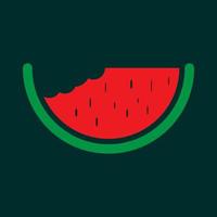 frutas frescas melancia mordida design de logotipo vetor símbolo ilustração ícone