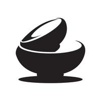 tigela dupla sopa de macarrão logotipo símbolo ícone vetor design gráfico ilustração ideia criativa