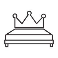 coroa com linhas de cama móveis logotipo interior símbolo vetor ícone design ilustração