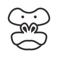 cabeça de desenho animado bonito rosto gorila logotipo símbolo ícone vetor ilustração design gráfico