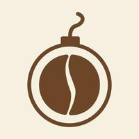 grão de café com logotipo do boom vector ícone símbolo ilustração design gráfico