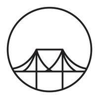 círculo de linhas com o símbolo do logotipo da cidade da ponte vetor ícone design ilustração gráfico