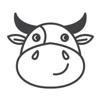 cabeça de vaca dos desenhos animados logotipo fofo símbolo vetor ícone design ilustração gráfico