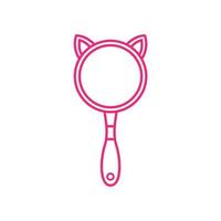 gato de orelha com logotipo de espelho símbolo vetor ícone ilustração design gráfico