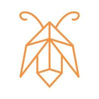 linhas de origami de insetos papel logotipo símbolo vetor ícone design gráfico ilustração