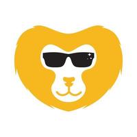 cara legal leão com óculos de sol design de logotipo vetor gráfico símbolo ícone sinal ilustração ideia criativa