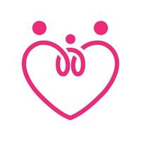 linha de amor ou coração com o ícone do logotipo do dia da família global vector design moderno